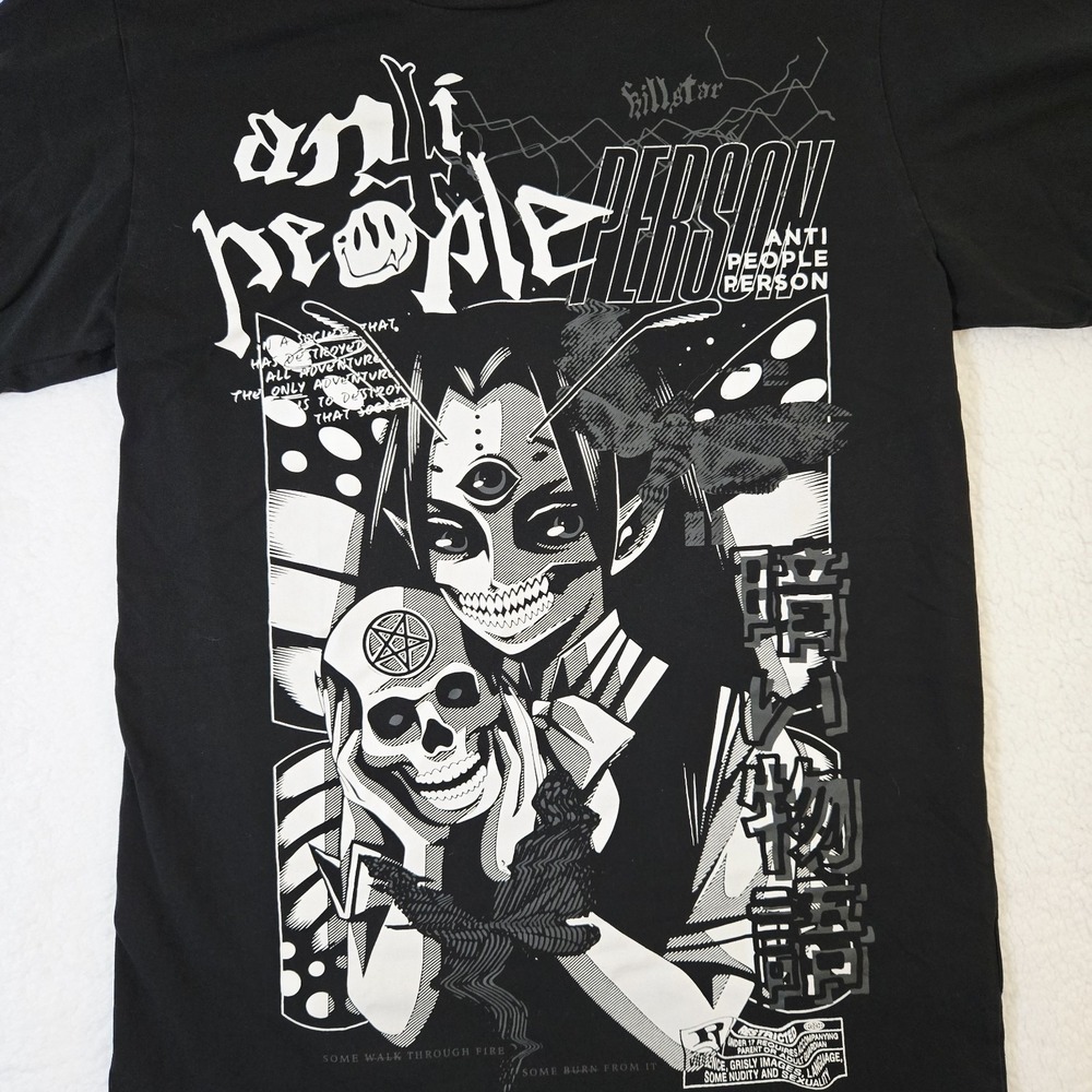 Killstar Anti People Person Short Sleeve‎ Shirt Black Top Women's Size M - Picture 2 of 8